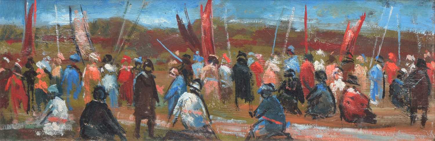 Lot 334 - Andrew Vicari, "Whitsun Watchers", oil.