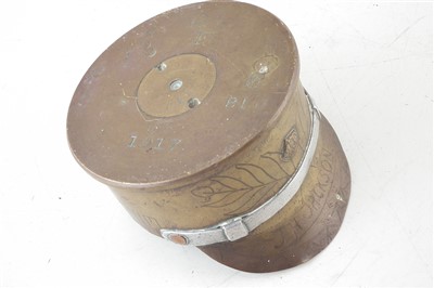 Lot 327 - WW1 Trench Art officer's cap