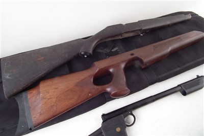 Lot 106 - GAT spring rifle, case, three rifle stocks