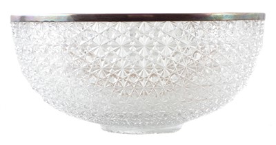 Lot 41 - A Victorian cut glass silver rimmed bowl