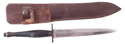 Lot 147 - Fairbairn Sykes 2nd Pattern commando knife and scabbard