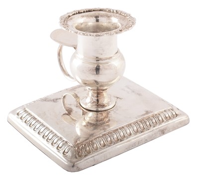 Lot 15 - Silver Russian candle chamberstick.