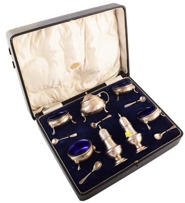 Lot 6 - An early 20th Century silver condiments set