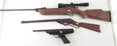 Lot 104 - Two air rifles and an air pistol.