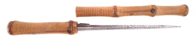 Lot 138 - Japanese Kimono knife in bamboo sheath