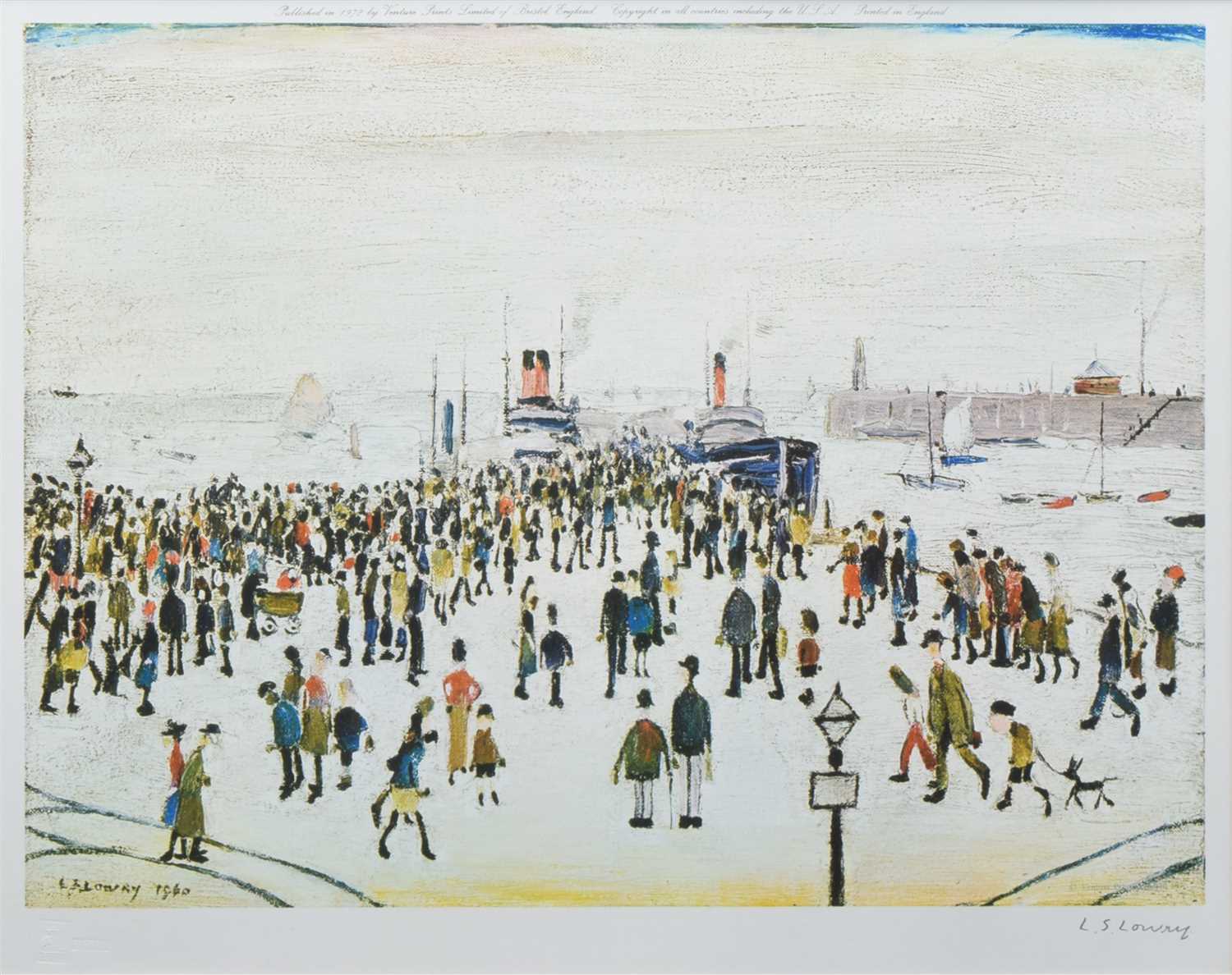 Lot 279 - After L.S. Lowry, "Ferry Boats", signed print.