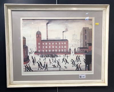 Lot 283 - After L.S. Lowry, "Mill Scene", signed print.
