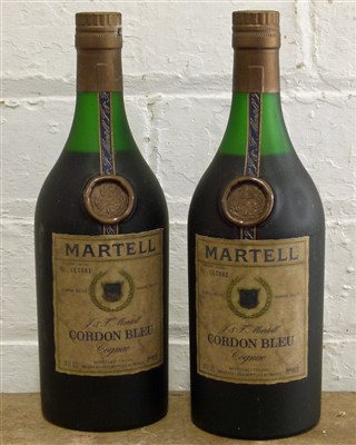 Lot 50 - 2 Bottles Martell ‘Cordon Bleu’ Cognac 1970’s Limited Reserve References CE5881 & CE5902