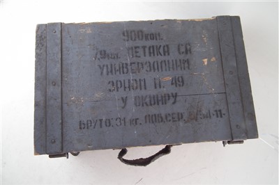 Lot 317 - Yugoslavian 7.9mm Mauser ammunition box