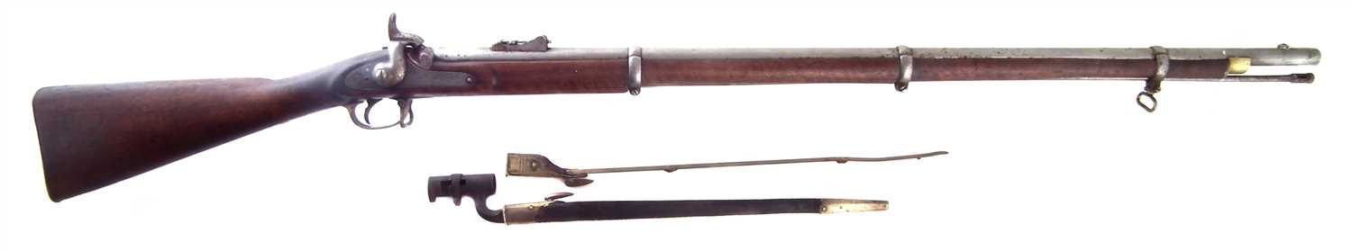 Lot 25 - Enfield P53 three band percussion .577 rifle with bayonet