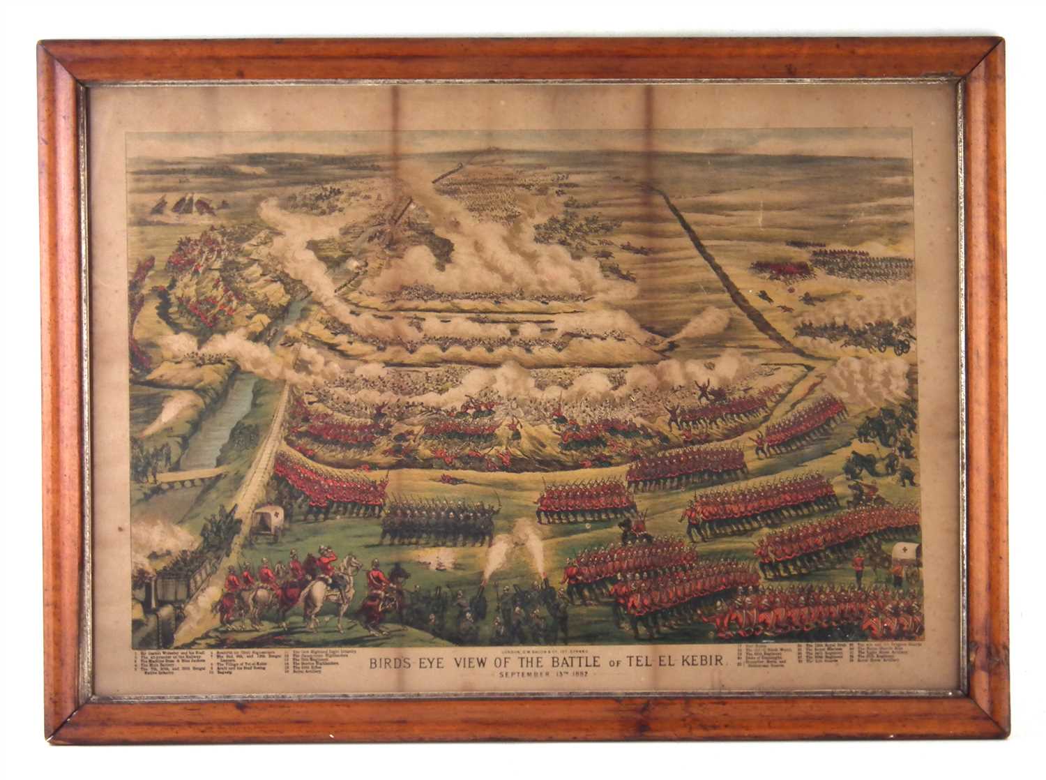 Lot 227 - Victorian print after G W Bacon 'Birds Eye View of the Battle of Tel-el-kebir'