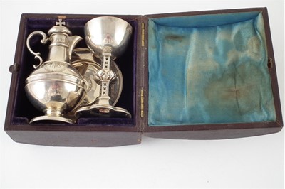 Lot 2 - A Victorian silver 3-piece communion set