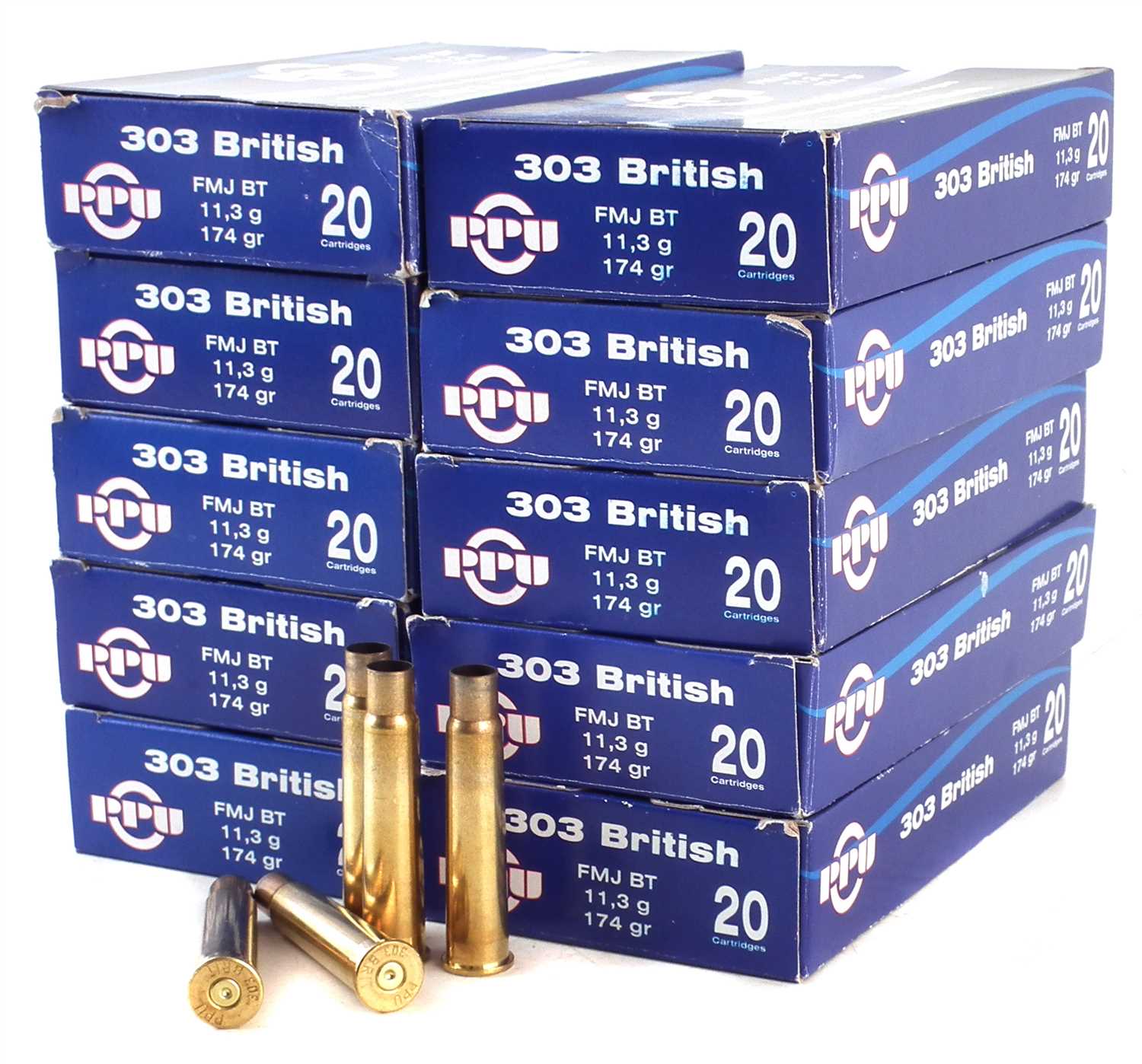 Lot 291 - 200 PPU .303 once fired brass cases