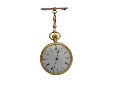 Lot 313 - A late Victorian 18ct gold ladies open face pocket watch