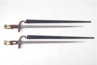 Lot 163 - Two French Gras rifle 1874 pattern bayonets