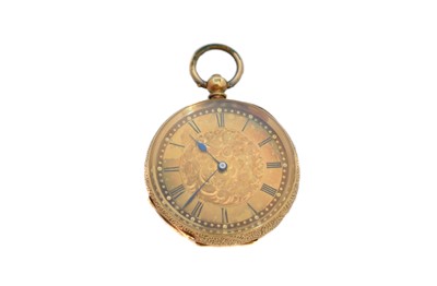 Lot 309 - A ladies 18ct gold open face pocket watch