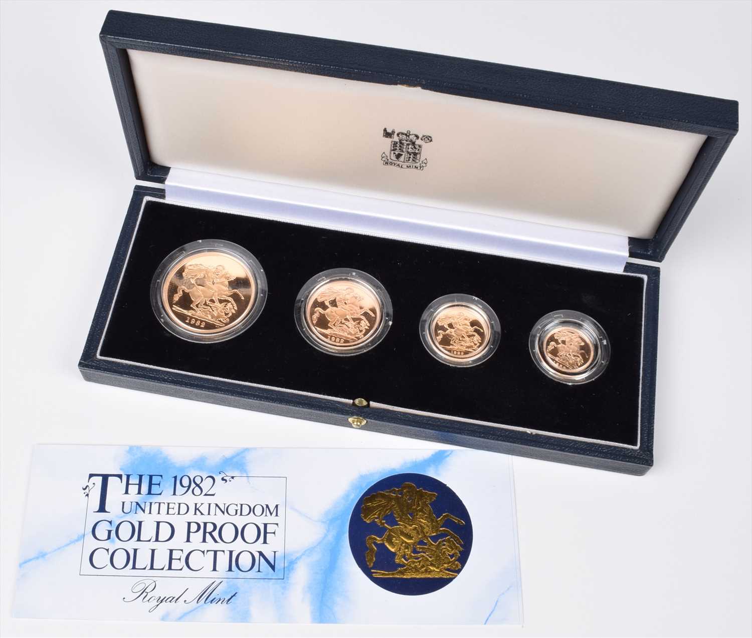 Lot 87 - Elizabeth II, United Kingdom, 1982, Gold Proof Four Coin Collection, Royal Mint.