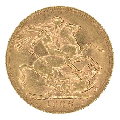 Lot 73 - King Edward VII, Sovereign, 1906, London Mint.