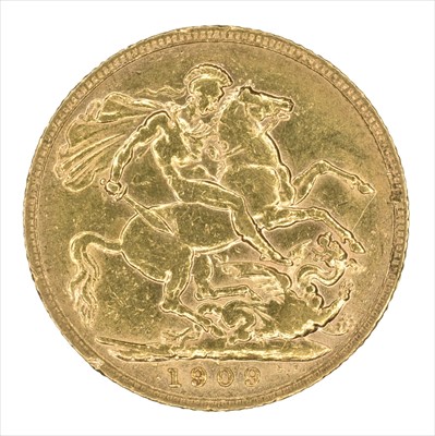 Lot 82 - King Edward VII, Sovereign, 1909, London Mint.