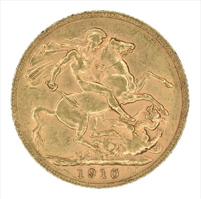 Lot 74 - King Edward VII, Sovereign, 1910, London Mint.