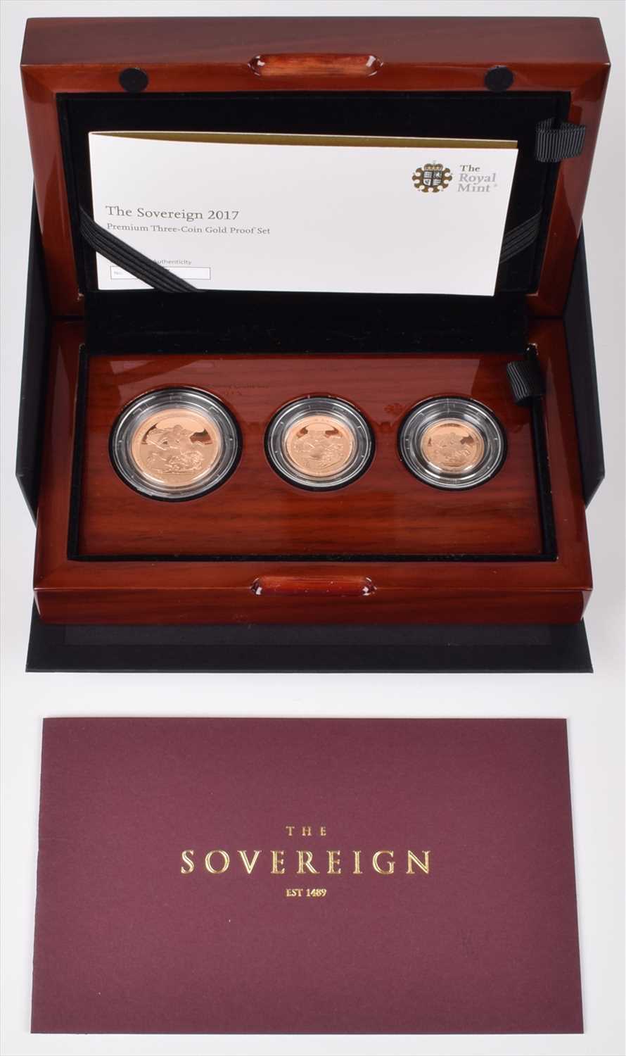 Lot 164 - Elizabeth II, United Kingdom, 2017, Premium Three-Coin Gold Proof Set, Royal Mint.