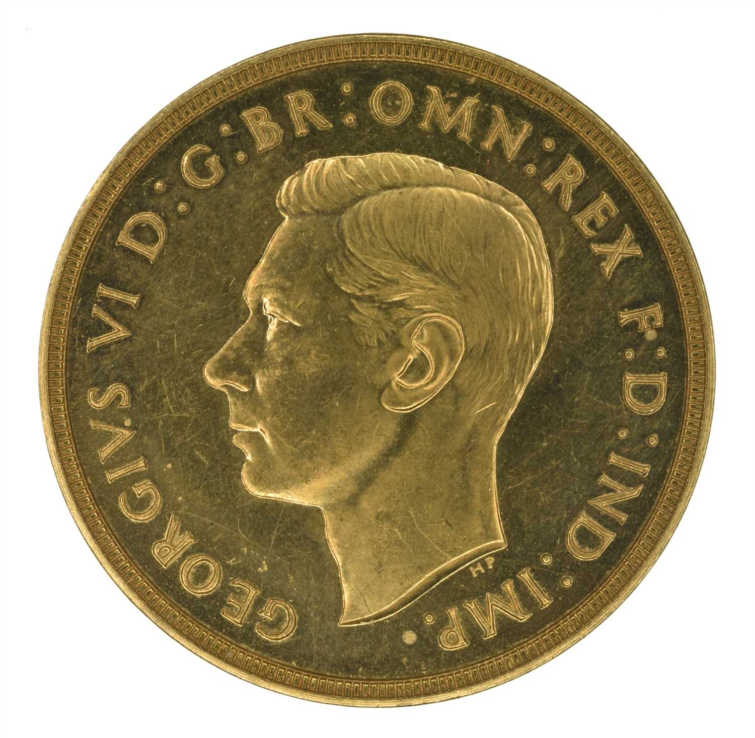 Lot 79 - King George VI, Two Pounds, 1937, plain edge proof.