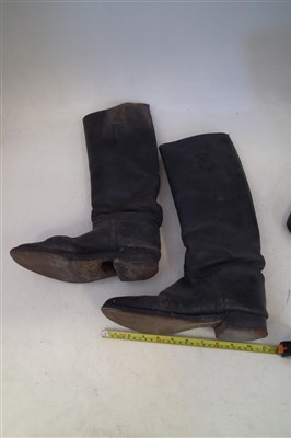 Lot 195 - Three pairs of Cavalry boots one with a set of spurs