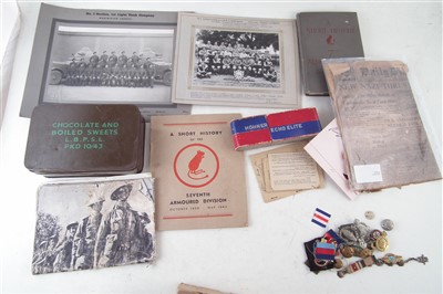 Lot 310 - Collection of medals and items relating to Private J. Derbyshire Royal Tank Corps