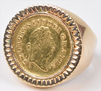 Lot 132 - A George III third guinea dated 1797