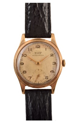 Lot 302 - A mid 20th century 9ct gold cased Tissot Antimagnetique wristwatch