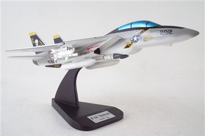 Lot 242 - Hardwood scale model of a US Navy Grumman F14 Tomcat fighter aircraft