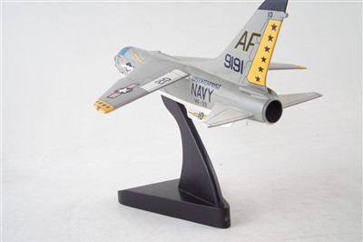 Lot 257 - Hardwood scale model of a US Navy Vought Crusader jet fighter aircraft