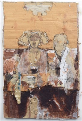 Lot 93 - Don McKinlay, "The Suitor", mixed media and collage.