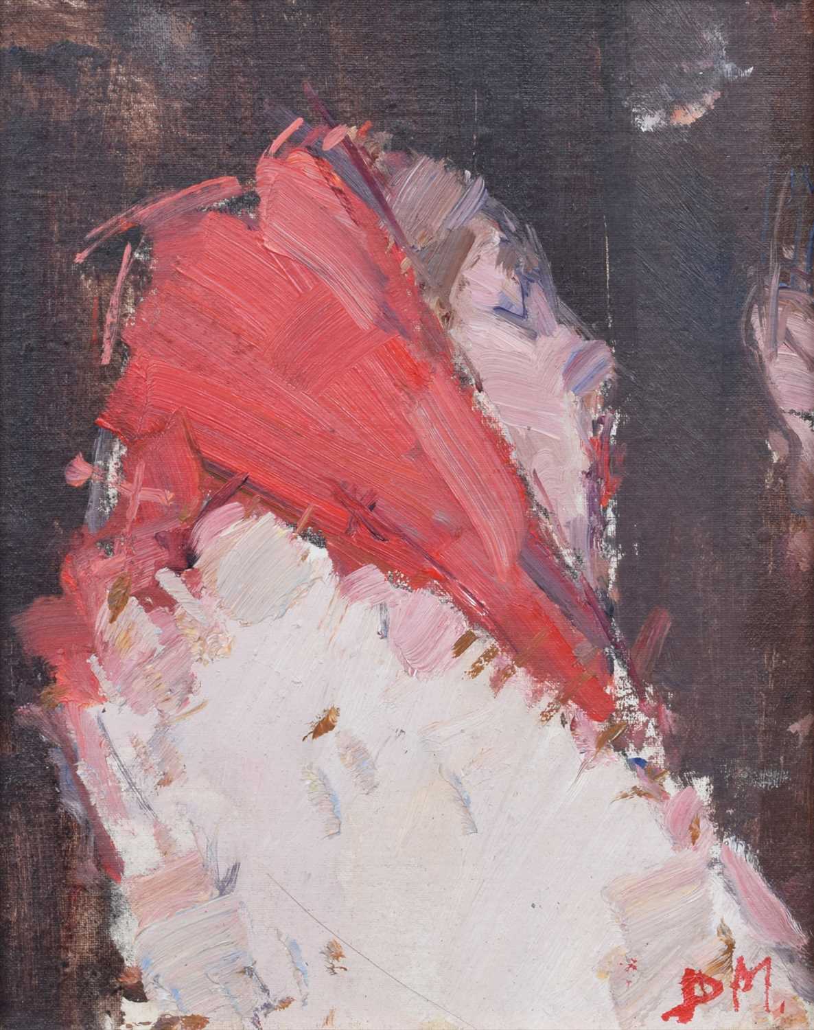Lot 57 - Don McKinlay, "The Red Scarf", oil.