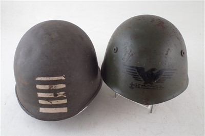 Lot 196 - Two steel army helmets
