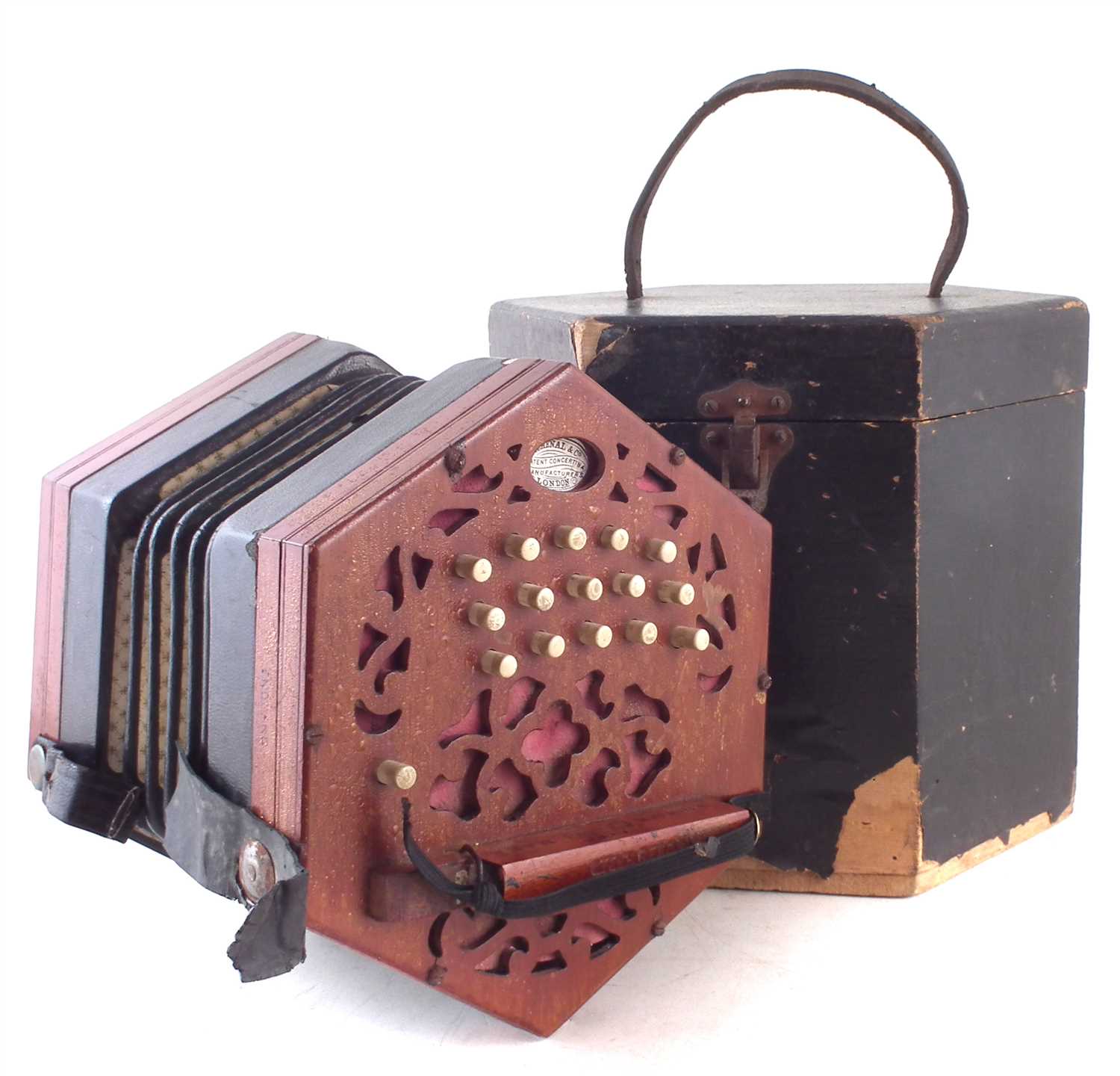 Lot 28 - Lachenal 30 key concertina with case