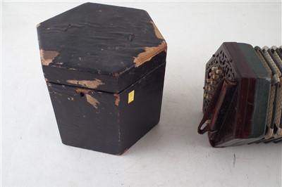 Lot 32 - Lachenal 20 key concertina with case