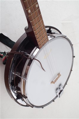 Lot 76 - John Grey four string banjo with case