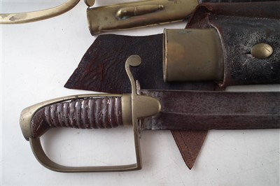 Lot 355 - US 1840 pattern sword, a short sword and a rapier possibly German