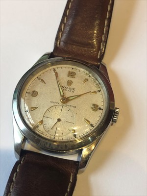 Lot 299 - A mid 20th century Rolex oyster stainless steel wristwatch