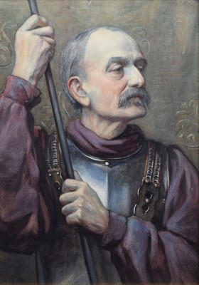 Lot 227 - Ernest F. Hill, Portrait of Don Quixote, watercolour.