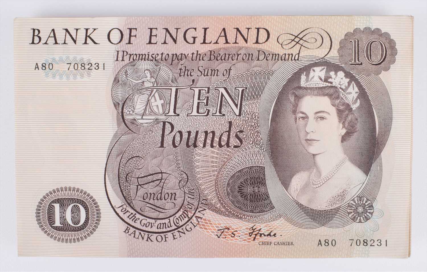Lot 40 - Forty-six Series "C" Portrait Issue (January 1967) Ten Pounds banknotes (46).
