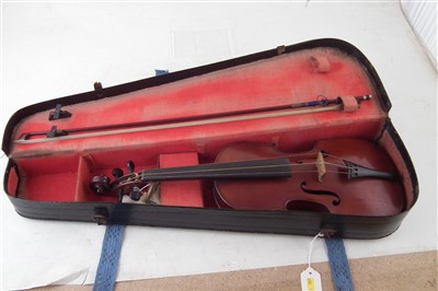 Lot 11 - 3/4 Size violin in case with bow