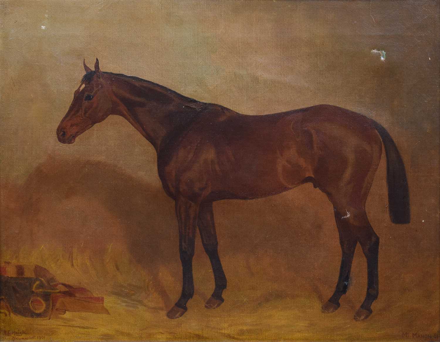 Lot 553 - A.G. Haigh, "McMahon II", oil on canvas.