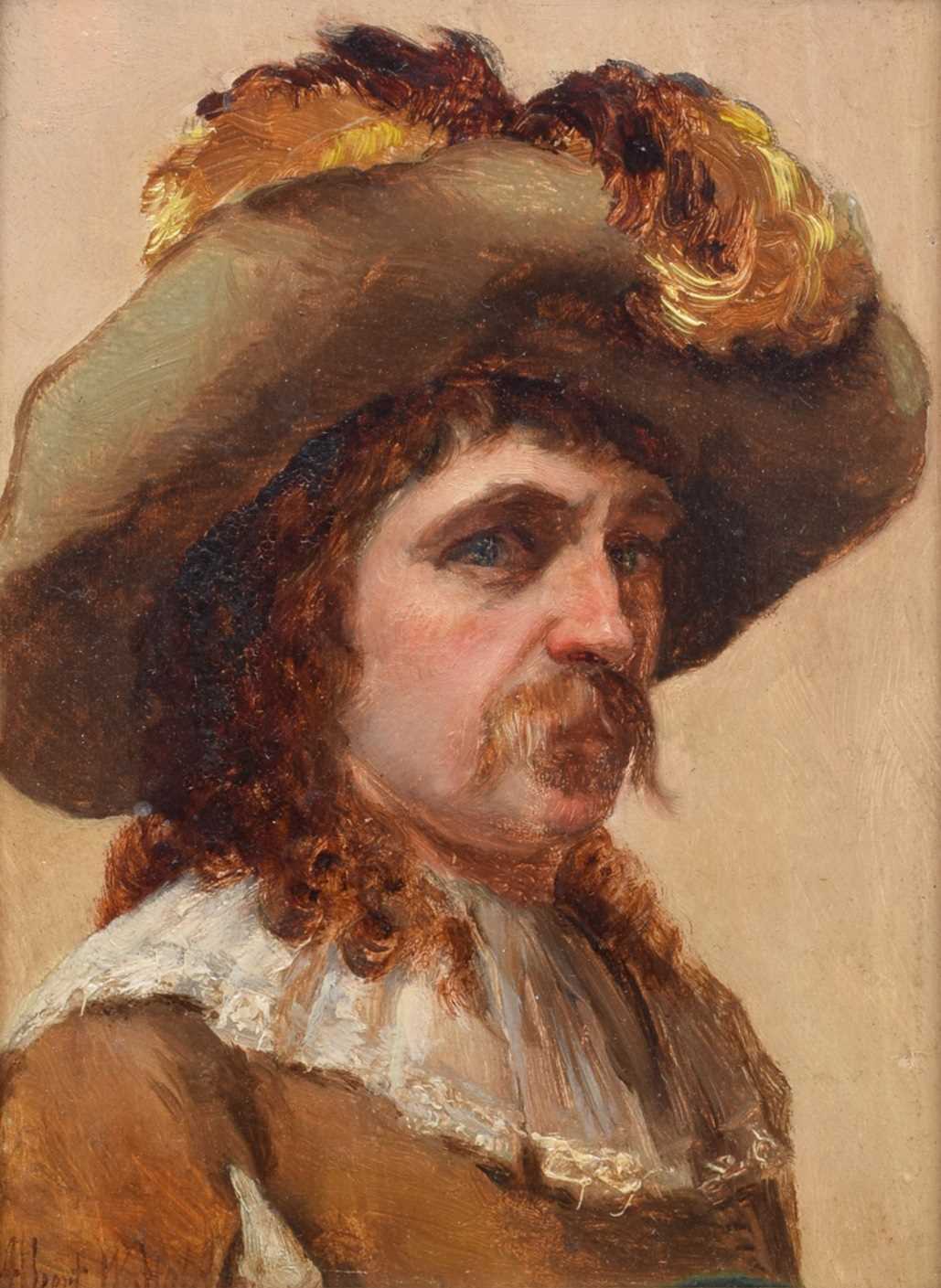 Lot 549 - Albert Holden, Portrait of a cavalier, oil.