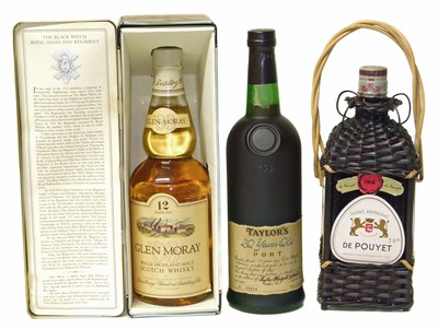 Lot 67 - 3 Bottles Mixed Lot Armagnac, Malt Whisky and Port to include 1918 Vintage Armagnac