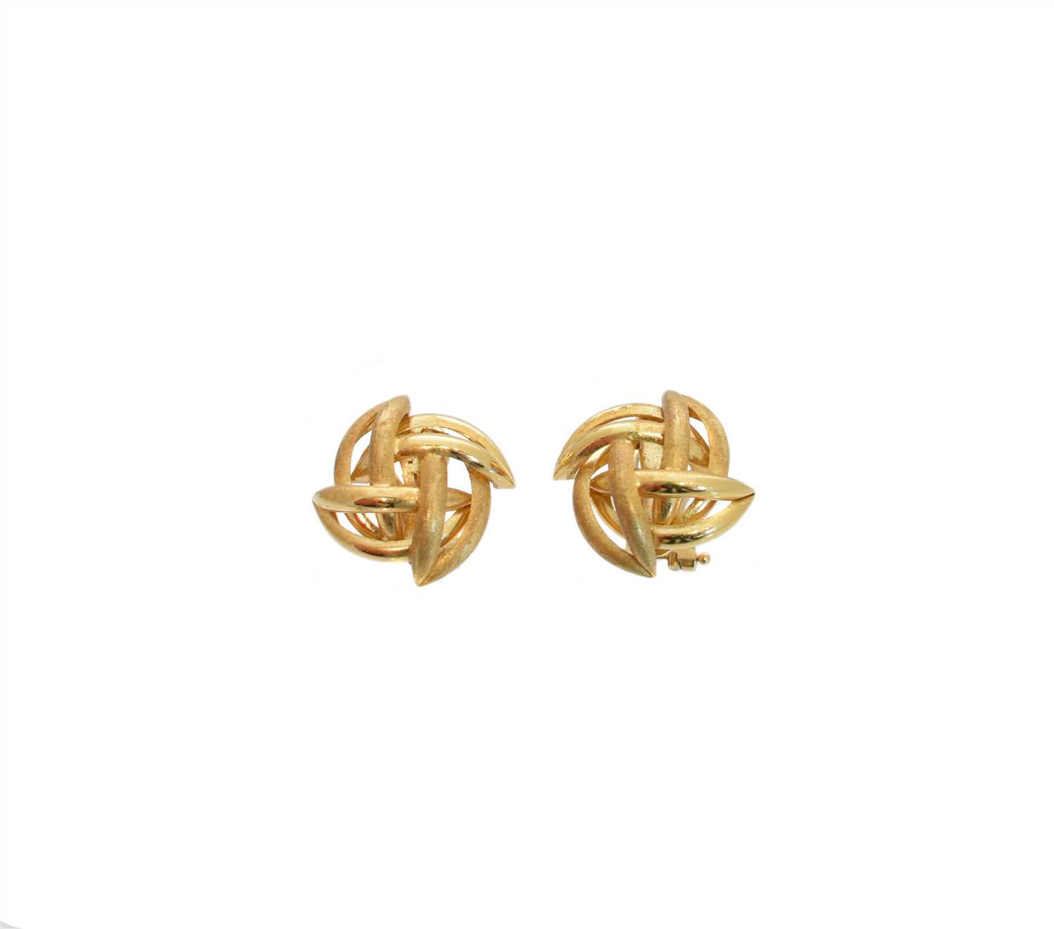 Lot 102 - A pair of knot earrings