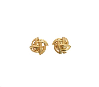 Lot 102 - A pair of knot earrings