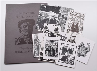 Lot 390 - Roger Hampson, Limited edition "Lancashire People and Places" and selection of Christmas cards.