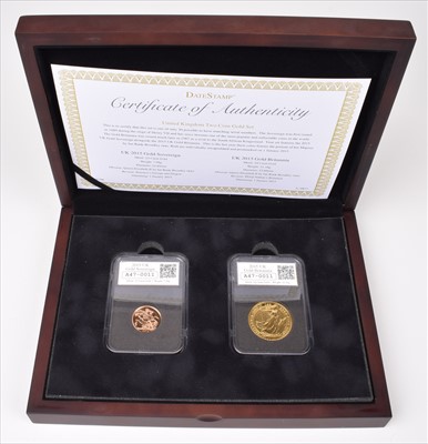 Lot 111 - United Kingdom 2015 Two-Coin Gold Set with sovereign and gold 1oz Britannia.